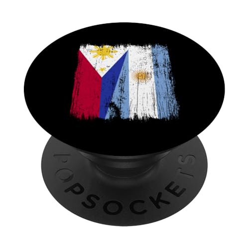 Philippinen Argentinien halbe Flagge philippinische argentinische Wurzeln PopSockets Klebender PopGrip von Argentine Republic Design Argentina Flag