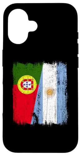 Portugal Argentinien halbe Flagge portugiesische argentinische Wurzeln Hülle für iPhone 16 von Argentine Republic Design Argentina Flag