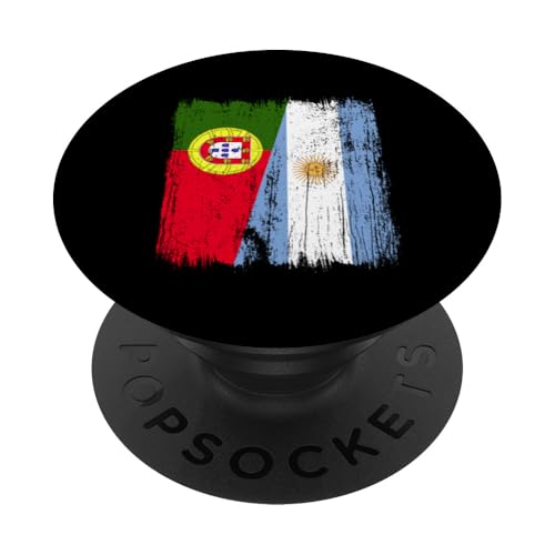 Portugal Argentinien halbe Flagge portugiesische argentinische Wurzeln PopSockets Klebender PopGrip Portugal Argentinien halbe Flagge portugiesische argentinische Wurzeln PopSockets Klebender PopGrip von Argentine Republic Design Argentina Flag