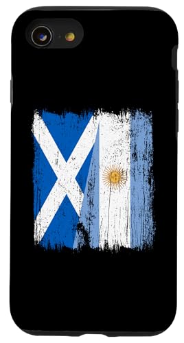 Schottland Argentinien halbe Flagge schottische argentinische Wurzeln Hülle für iPhone SE (2020) / 7 / 8 von Argentine Republic Design Argentina Flag