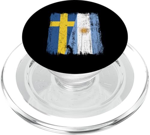 Schweden Argentinien halbe Flagge schwedische argentinische Wurzeln PopSockets PopGrip für MagSafe von Argentine Republic Design Argentina Flag
