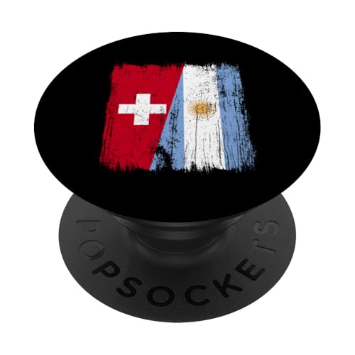 Schweiz Argentinien Halbflagge Schweiz Argentinische Wurzeln PopSockets Klebender PopGrip Schweiz Argentinien Halbflagge Schweiz Argentinische Wurzeln PopSockets Klebender PopGrip von Argentine Republic Design Argentina Flag