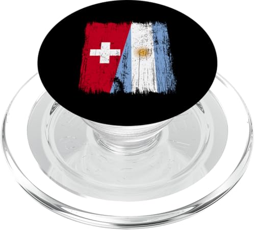 Schweiz Argentinien Halbflagge Schweiz Argentinische Wurzeln PopSockets PopGrip für MagSafe Schweiz Argentinien Halbflagge Schweiz Argentinische Wurzeln PopSockets PopGrip für MagSafe von Argentine Republic Design Argentina Flag
