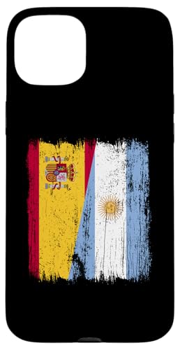 Spanien, Argentinien, halbe Flagge, spanische argentinische Wurzeln Hülle für iPhone 15 Plus von Argentine Republic Design Argentina Flag