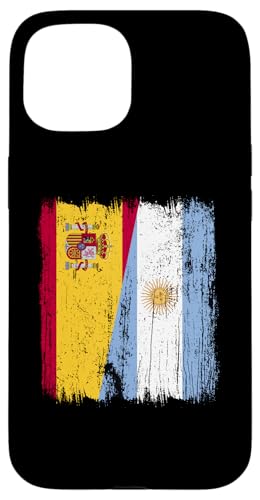 Spanien, Argentinien, halbe Flagge, spanische argentinische Wurzeln Hülle für iPhone 15 von Argentine Republic Design Argentina Flag