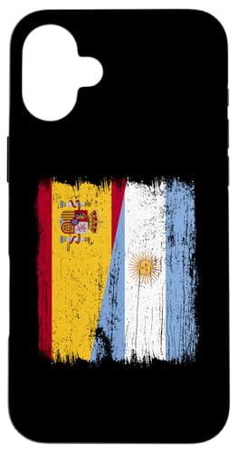 Spanien, Argentinien, halbe Flagge, spanische argentinische Wurzeln Hülle für iPhone 16 Plus von Argentine Republic Design Argentina Flag