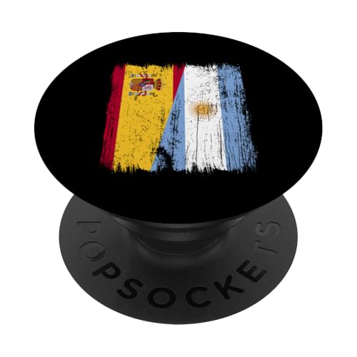 Spanien, Argentinien, halbe Flagge, spanische argentinische Wurzeln PopSockets Klebender PopGrip von Argentine Republic Design Argentina Flag