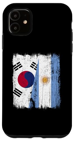 Südkorea Argentinien halbe Flagge koreanische argentinische Wurzeln Hülle für iPhone 11 von Argentine Republic Design Argentina Flag