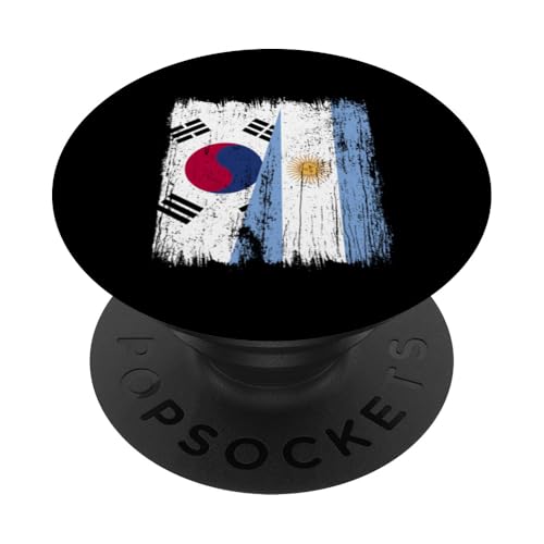 Südkorea Argentinien halbe Flagge koreanische argentinische Wurzeln PopSockets Klebender PopGrip Südkorea Argentinien halbe Flagge koreanische argentinische Wurzeln PopSockets Klebender PopGrip von Argentine Republic Design Argentina Flag