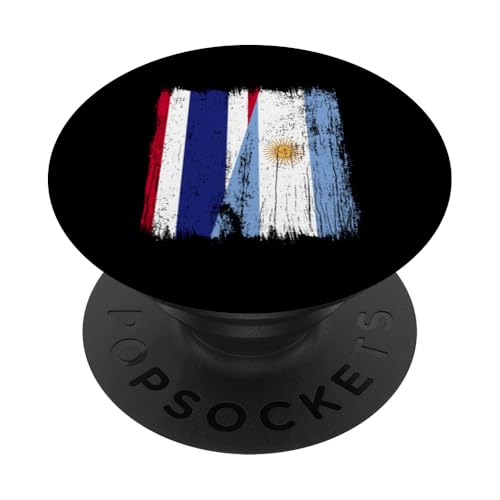 Thailand, Argentinien, halbe Flagge, Thailand, argentinische Wurzeln PopSockets Klebender PopGrip von Argentine Republic Design Argentina Flag