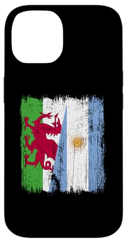 Wales Argentinien, halbe Flagge, walisische argentinische Wurzeln Hülle für iPhone 14 von Argentine Republic Design Argentina Flag