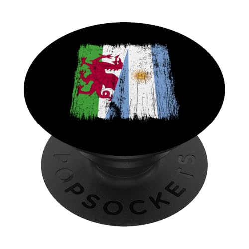 Wales Argentinien, halbe Flagge, walisische argentinische Wurzeln PopSockets Klebender PopGrip Wales Argentinien, halbe Flagge, walisische argentinische Wurzeln PopSockets Klebender PopGrip von Argentine Republic Design Argentina Flag