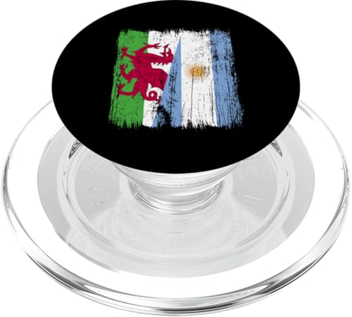 Wales Argentinien, halbe Flagge, walisische argentinische Wurzeln PopSockets PopGrip für MagSafe von Argentine Republic Design Argentina Flag