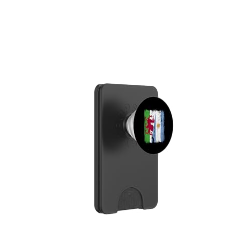 Wales Argentinien, halbe Flagge, walisische argentinische Wurzeln PopSockets PopWallet für MagSafe von Argentine Republic Design Argentina Flag