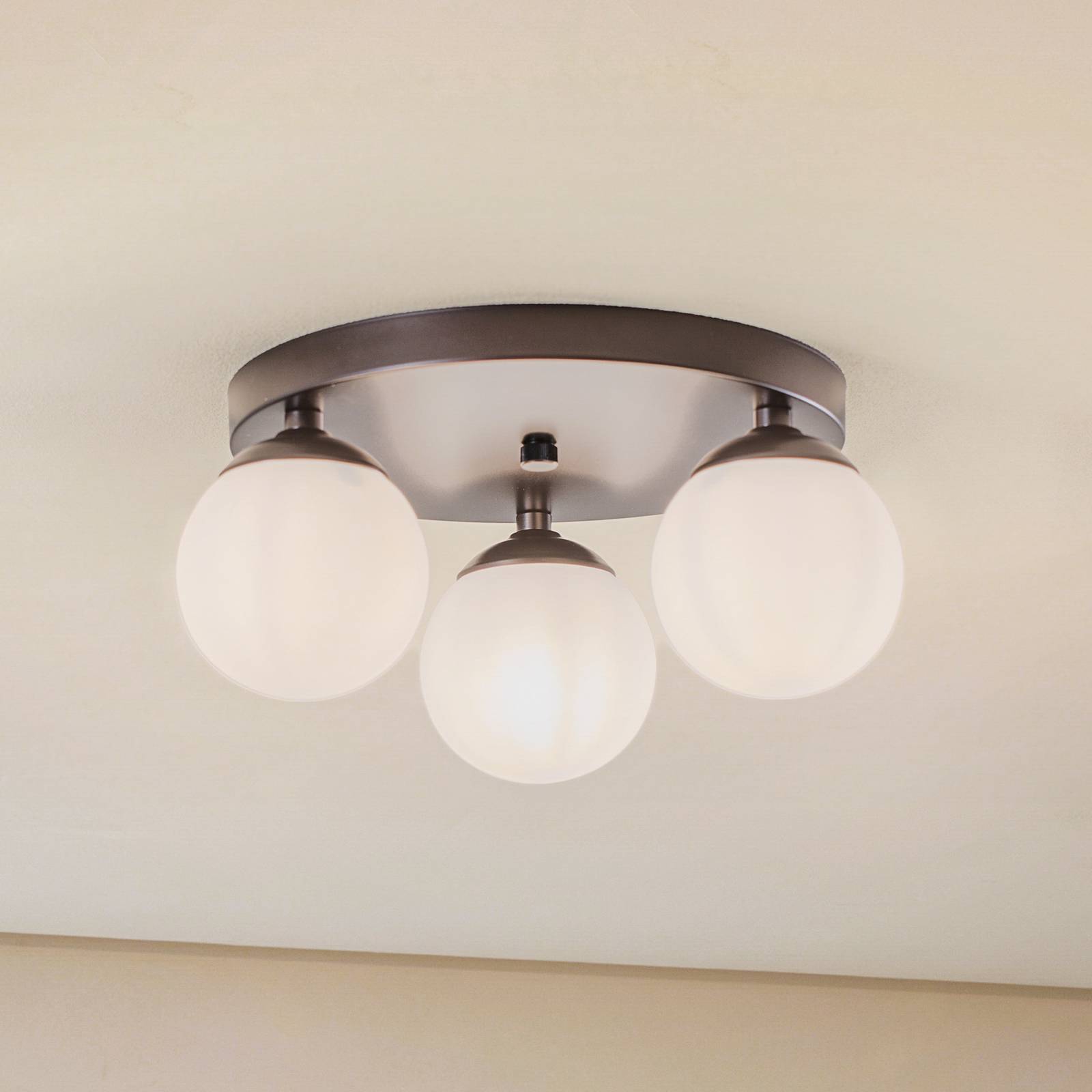 Deckenlampe Fatis Opalglas/schwarz 3-flammig rund Deckenlampe Fatis Opalglas/schwarz 3-flammig rund von Argon