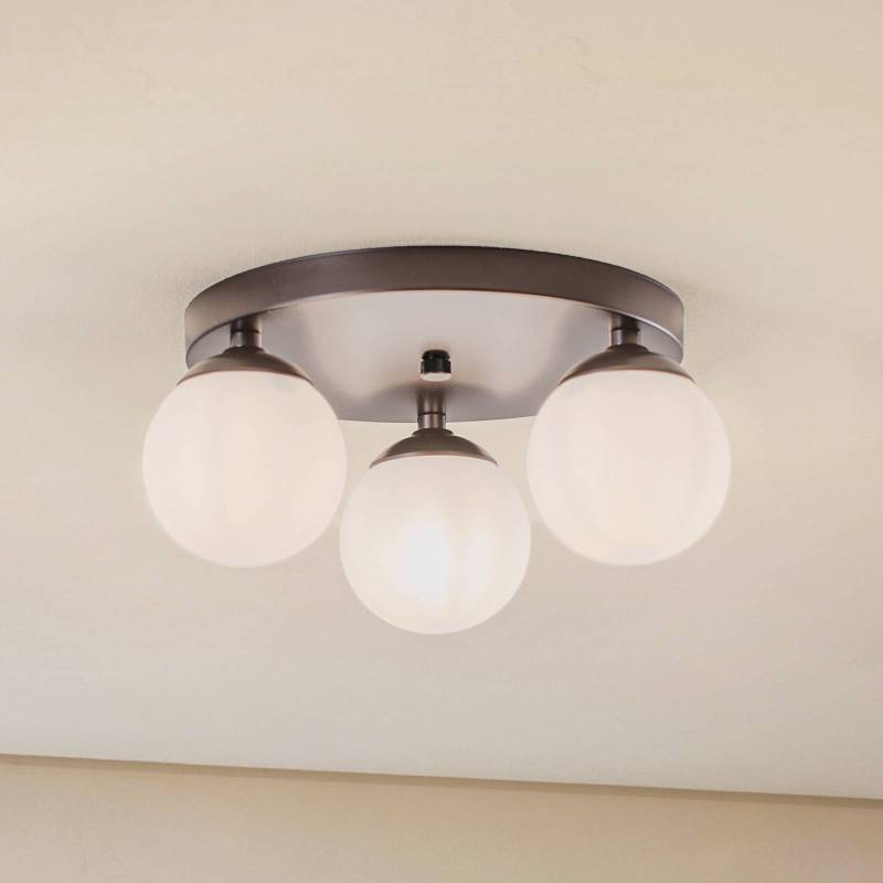 Deckenlampe Fatis Opalglas/schwarz 3-flammig rund von Argon