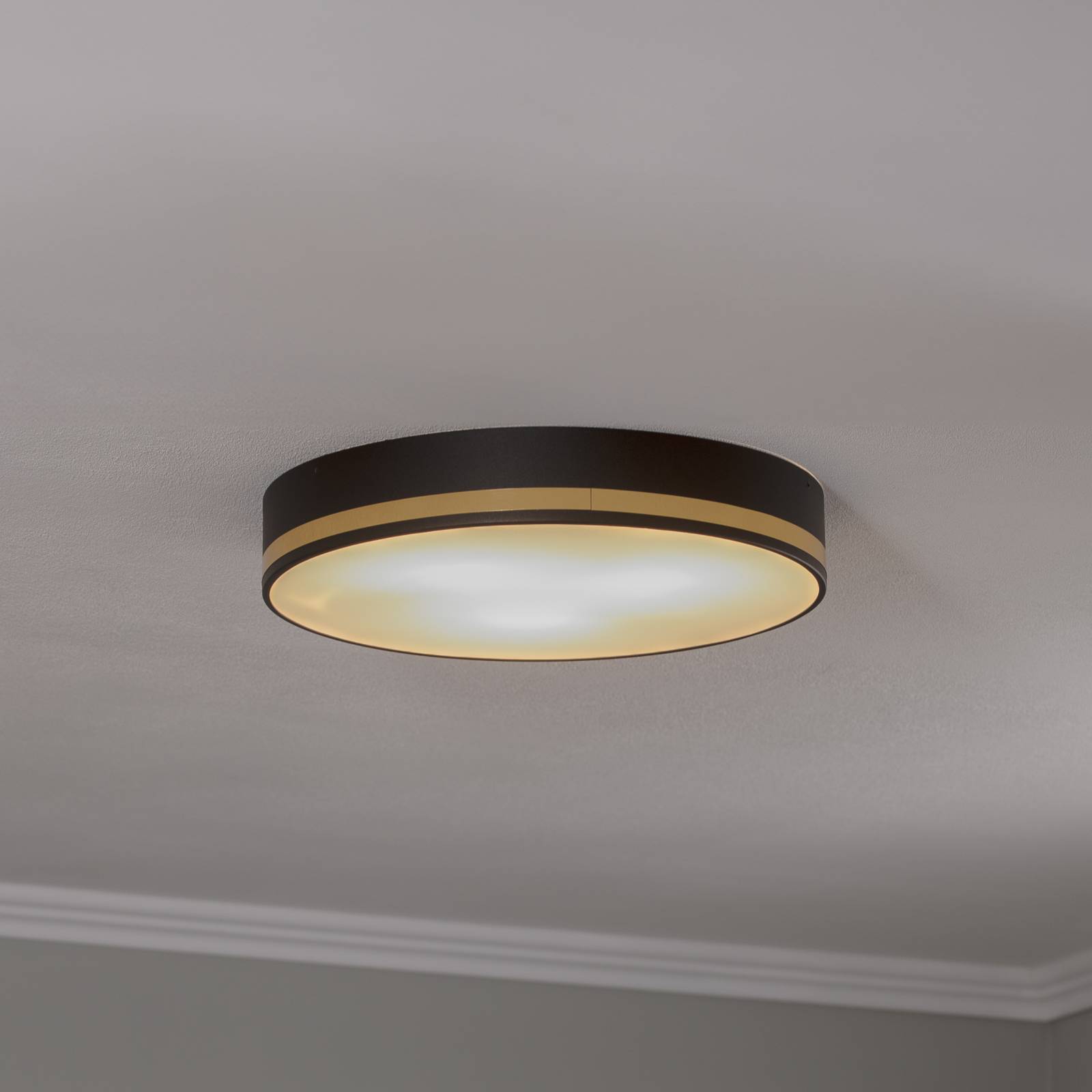 Deckenleuchte Amore, Goldstreifen, schwarz, Ø 45cm Deckenleuchte Amore, Goldstreifen, schwarz, Ø 45cm von Argon