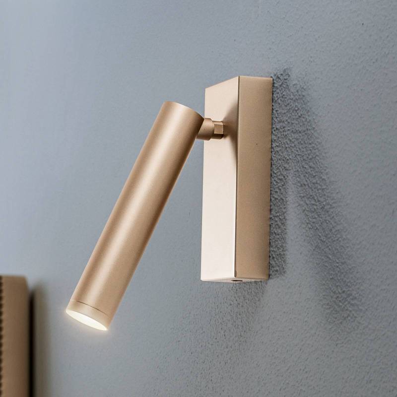 LED-Wandleuchte Rulo, gold, Stahl, 3000 K von Argon