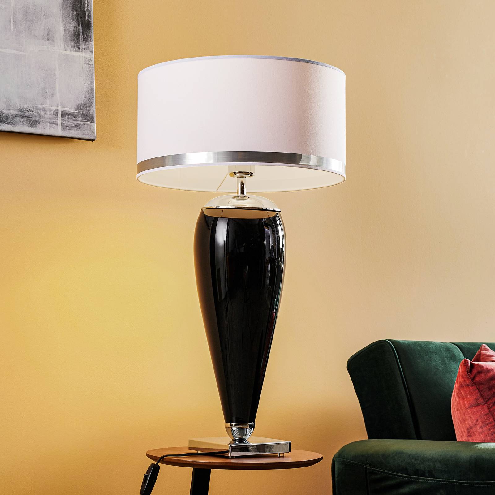 Tischleuchte Lund in Weiß und Schwarz, Höhe 70 cm Tischleuchte Lund in Weiß und Schwarz, Höhe 70 cm von Argon