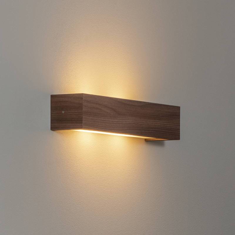 Wandleuchte Platani, Walnussholz, Breite 42 cm, up/down von Argon