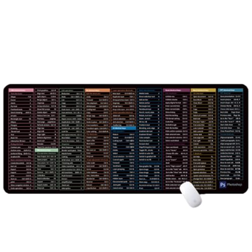 Argumub Excel Shortcut Tastaturmatte, Excel Shortcuts Spickzettel Schreibtischunterlage Für Tastatur Und Maus rutschfeste Tastaturunterlage Mit Klaren Shortcut-Tastenmustern (#1, 800 * 300 * 3mm) von Argumub