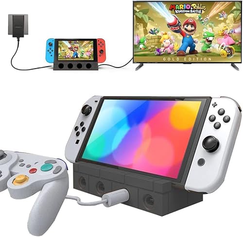AriKroii Switch Docking Station Kompatibel für Switch/OLED, TV Dock, Tragbarer Ladeständer und 4K/1080P HDMI Adapter, Ladestation Ständer Ersatz für Offiziell von AriKroii
