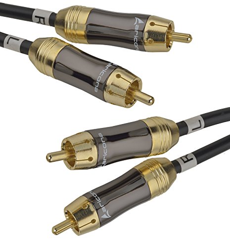 Aricona Cinch Audio Kabel - 2m - Digitales Koaxialkabel 2 Cinch zu 2 Cinch - für Subwoofer, Verstärker, Stereoanlangen, HiFi Anlagen & andere Geräte von Aricona