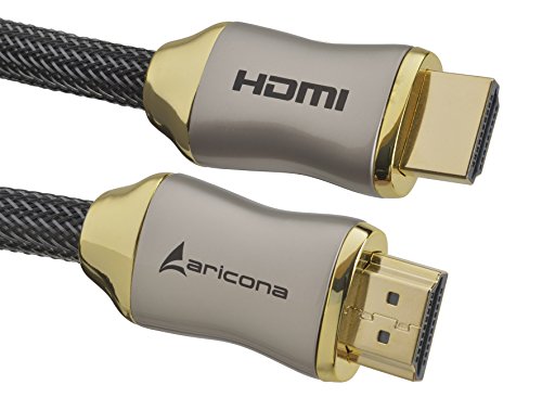 Aricona HDMI Kabel - Premium High End HDMI Kabel 1 Meter - Gold Serie - HDMI 2.0/1.4a - 4K Ultra HD, 3D, Full HD, 1080p, ARC, Ethernet von Aricona