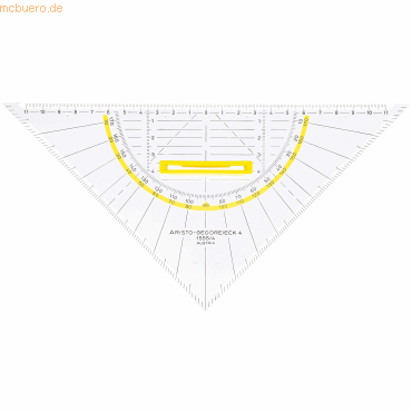 10 x Aristo Geo-Dreieck mit Griff Acryl 250mm glasklar von Aristo