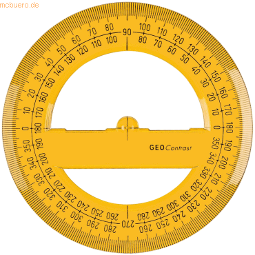 20 x Aristo Vollkreis-Winkelmesser Geocontrast 360 Grad Kunststoff 120 von Aristo