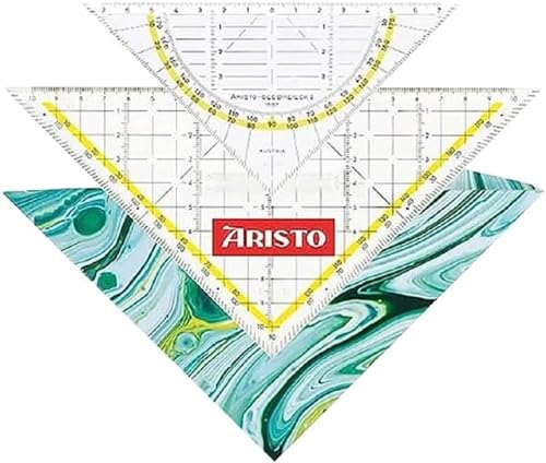 Aristo AR18102B Geocover 3 in 1 Set mit Geodreieck AR1552, TZ Dreieck AR1650-2 und Schutzhülle''Mystic Green'', grün von Aristo
