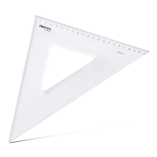 Aristo AR23430 College Dreieck 45° (Hypotenuse 30 cm, Tuschekanten und Facette, Kunststoff) transparent von Aristo