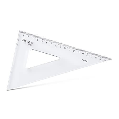 Aristo AR23620 Contrast Dreieck 60° (Hypotenuse 23 cm, Tuschekanten und Facette, Kunststoff) transparent von Aristo