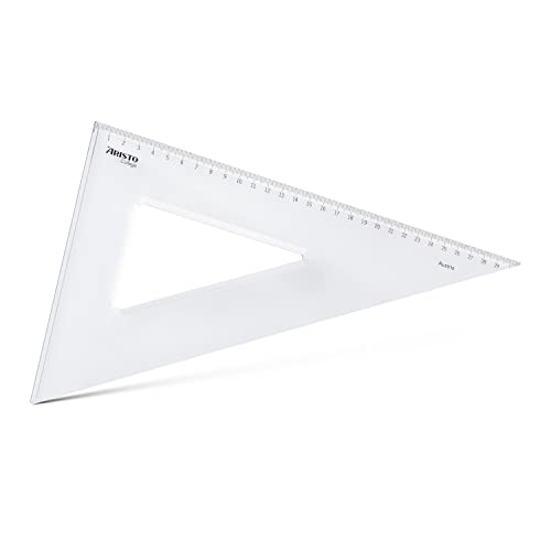Aristo AR23630 Contrast Dreieck 60° (Hypotenuse 35 cm, Tuschekanten und Facette, Kunststoff) transparent von Aristo