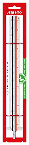 Aristo AR23701EB College Dreikant Maßstab (Reduktion 1:2,5 :5 :10 :20 :50 :100, Kunststoff, 30 cm lang) für Ingenieure und Maschinenbau (F) von Aristo