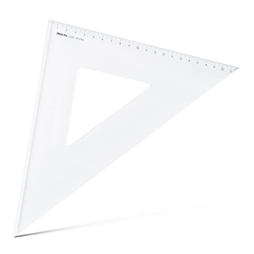 Aristo AR4522F Dreieck 45° mit Facette (Kathete 220mm, Hypotenuse 311mm, abriebfeste Tiefprägung der Teilung, Plexiglas) transparent von Aristo