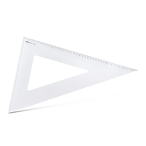 Aristo AR6042F Dreieck 60° mit Facette (lange Kathete 420mm, Hypotenuse 485mm, abriebfeste Tiefprägung der Teilung, Plexiglas) transparent von Aristo