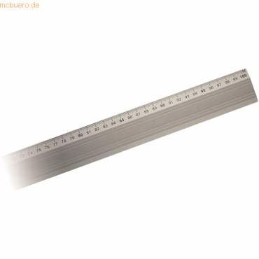 Aristo Aluminium-Lineal mm-Teilung 100cm Gummiauflage von Aristo