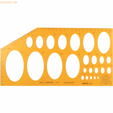 Aristo Ellipsenschablone Isometric 25 Ellipsen 4 bis 65mm orange Aristo Ellipsenschablone Isometric 25 Ellipsen 4 bis 65mm orange von Aristo