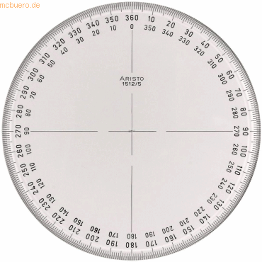 Aristo Kreiswinkelmesser Vollkreis 360 Grad Acryl 120mm von Aristo