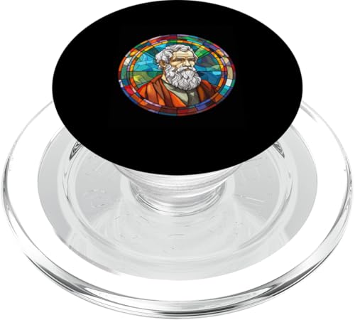 Aristoteles Glasmalerei PopSockets PopGrip für MagSafe von Aristotle Art Style Designs For Historians