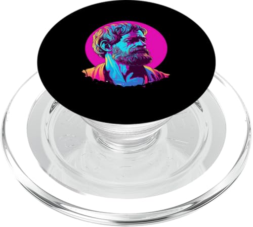 Aristoteles Synthwave PopSockets PopGrip für MagSafe von Aristotle Art Style Designs For Historians