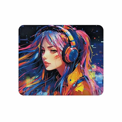 Arkero-G Mauspad - Gaming & Office Mouse Pad 24 x20 x 0,3 cm mit einem Motiv Einer Jungen Frau - rutschfeste Design Tisch-Unterlage (Person-V1) von Arkero-G