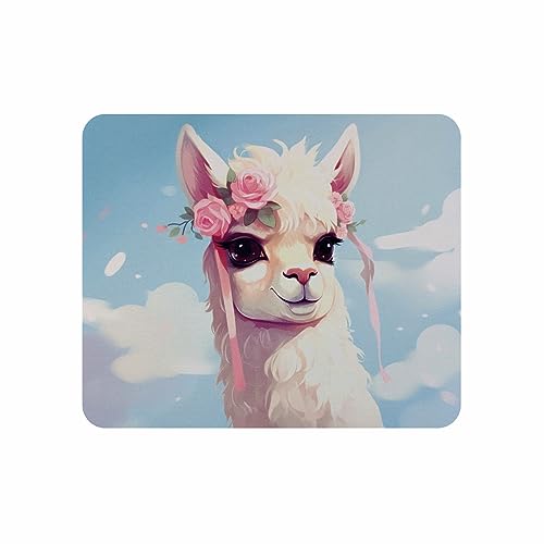 Arkero-G Mauspad - Gaming & Office Mouse Pad 24 x20 x 0,3 cm mit einem freundlichen Alpaka Tier Motiv rutschfeste Design Tisch-Unterlage (Alpaca-V1) von Arkero-G