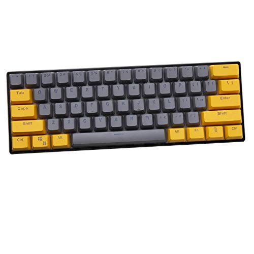Keycaps, 61 Tasten, PBT-Tastenkappen, Hintergrundbeleuchtung, zweifarbig, mechanische Tastatur für Ducky Keyboard/GH60/RK61/ALT61/Annie/Keyboard Poker Keys (nur Tastenkappen) von ArkiFACE