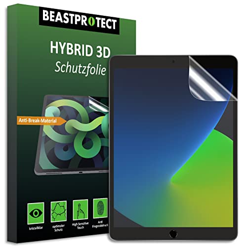 Arktis Beastprotect HYBRID 3D [Full Cover] Schutzfolie kompatibel mit iPad 10,2 Zoll [inkl. Aufbringhilfe] [100% blasenfrei] [hüllenfreundlich] unzerbrechlicher Displayschutz von Arktis