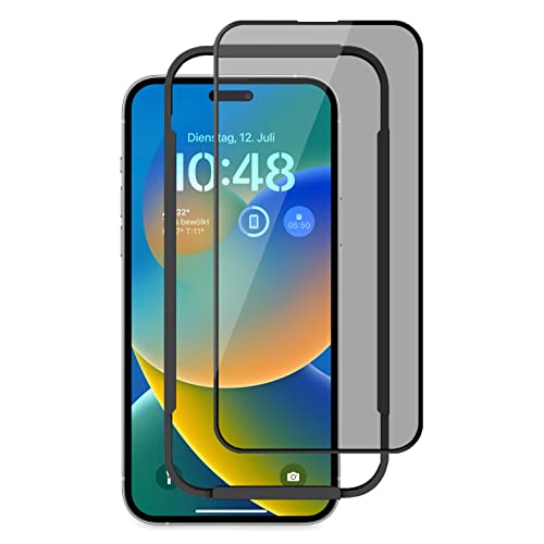 Arktis Displayschutzglas Privacy kompatibel mit iPhone 14 Pro, Schutzglas Vorderseitenschutz, Sichtschutz, Privatsphäre von Arktis