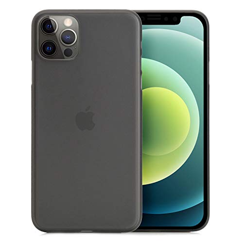 Arktis Hardcase halbtransparent, Polycarbonatcase kompatibel mit iPhone 12 Pro [kabelloses Laden] Schutzhülle Polycarbonathülle Case schwarz von Arktis