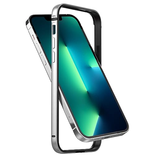Arktis Hülle kompatibel mit iPhone 15, AirZero Alu Bumper Rahmen - kabelloses Laden möglich Aluminium ultradünn federleicht (Silber) von Arktis