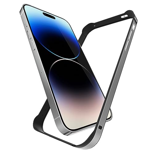 Arktis Hülle kompatibel mit iPhone 15 Pro Max, AirZero Alu Bumper Rahmen - kabelloses Laden möglich Aluminium ultradünn federleicht (Silber) von Arktis